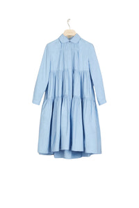 Ruffled shirt dress - Blue