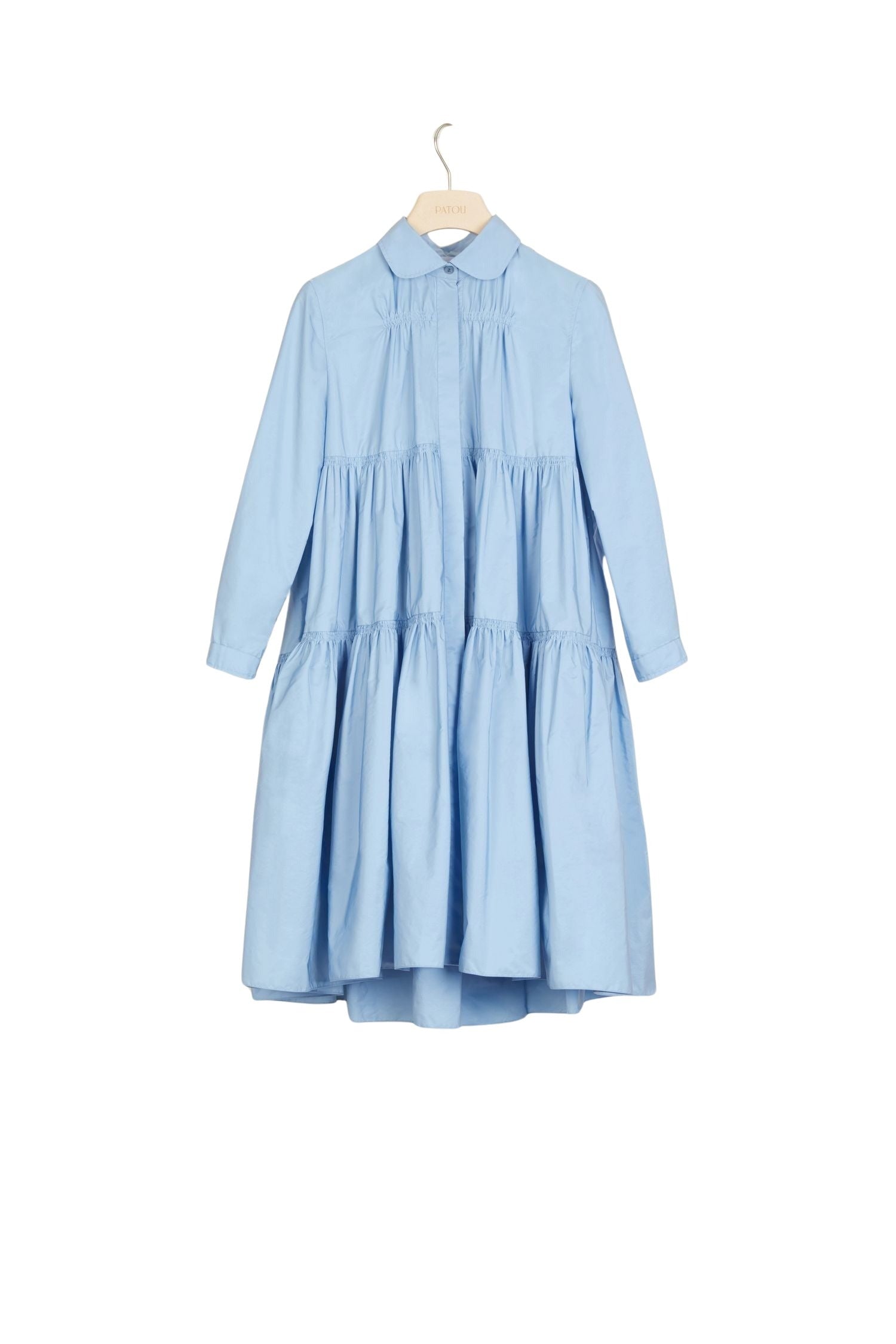 Robe chemise à volants - Bleu