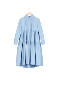 Ruffled shirt dress - Blue