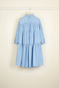Robe chemise à volants - Bleu