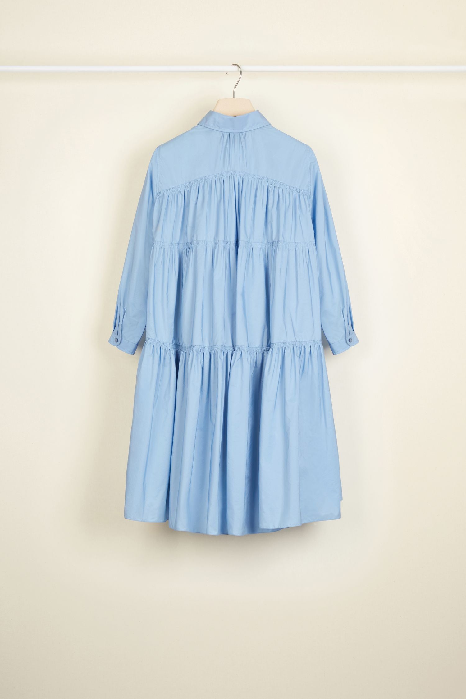 Robe chemise à volants - Bleu