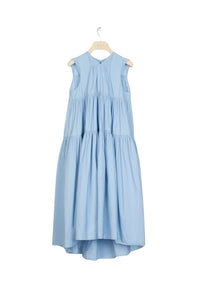 Robe maxi à volants - Bleu