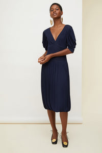 Robe boule longueur midi - Bleu Saphir