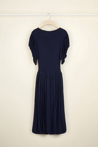 Robe boule longueur midi - Bleu Saphir