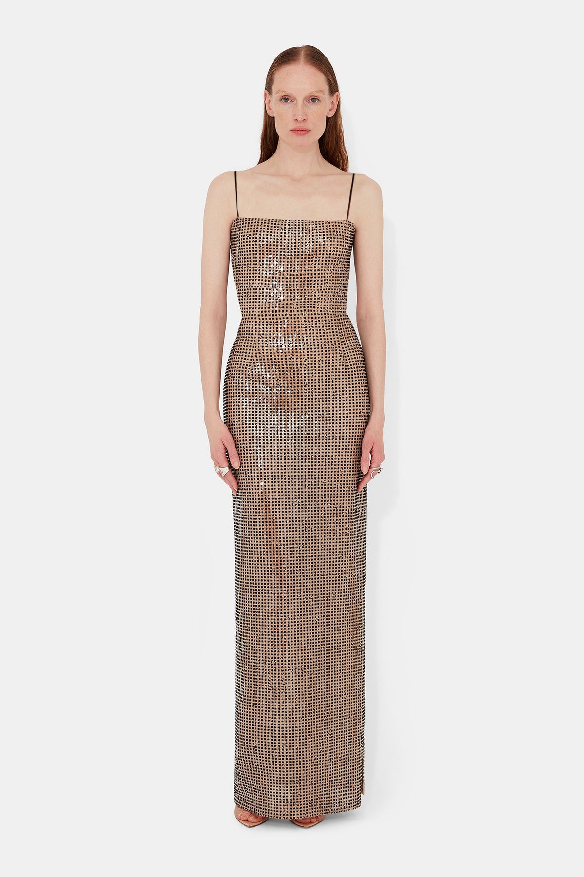 Sheer Stargaze Dress - Beige