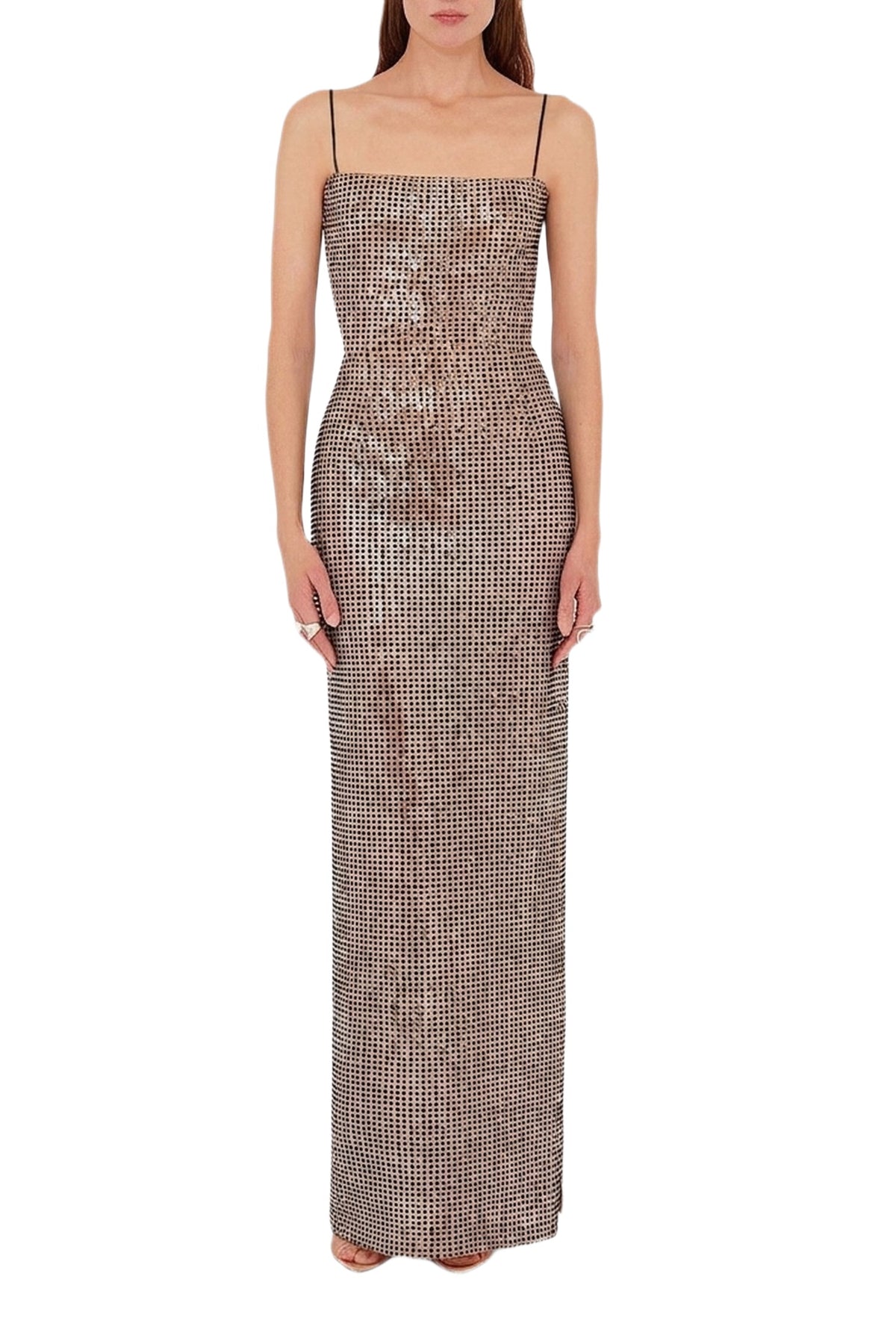 Robe longue Stargaze à paillettes - Beige