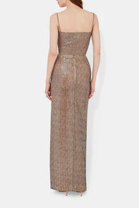 Robe longue Stargaze à paillettes - Beige