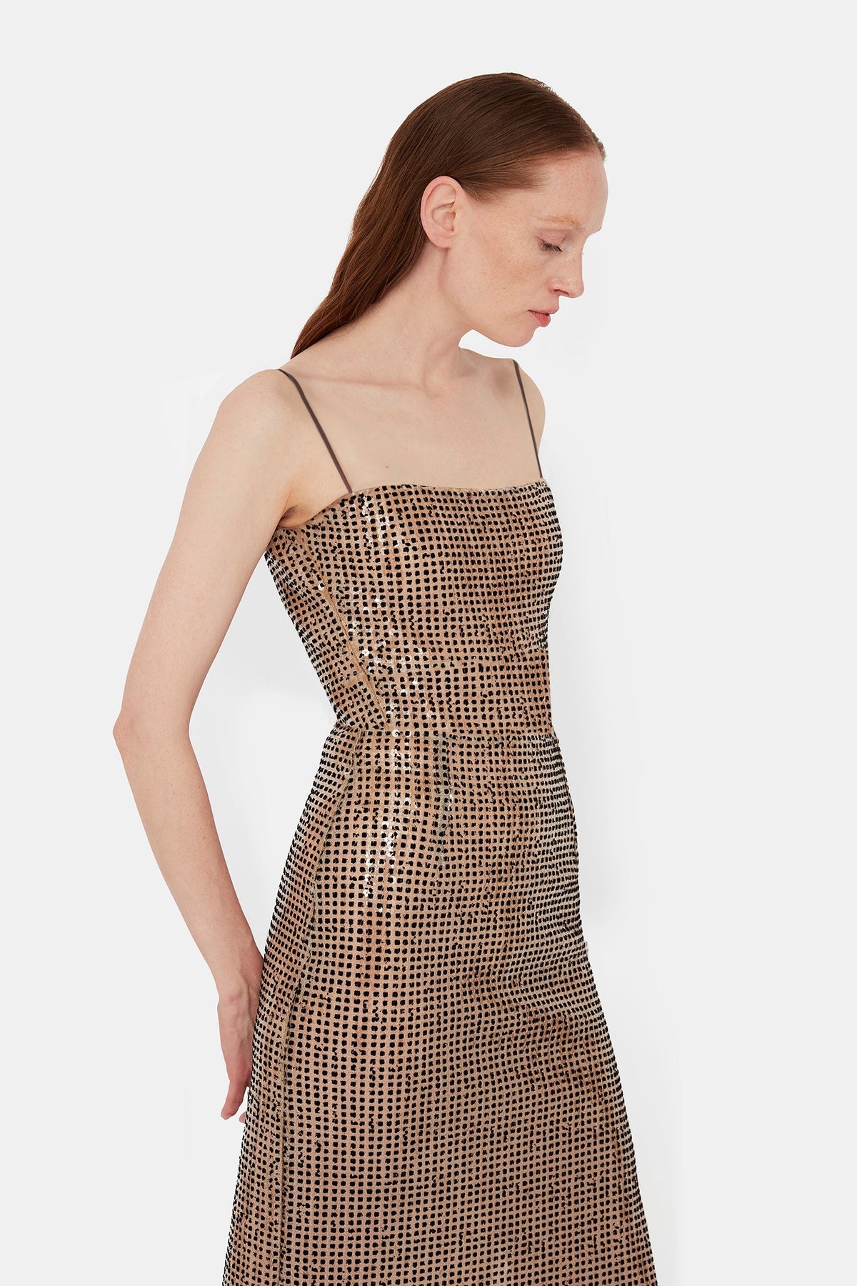 Sheer Stargaze Dress - Beige