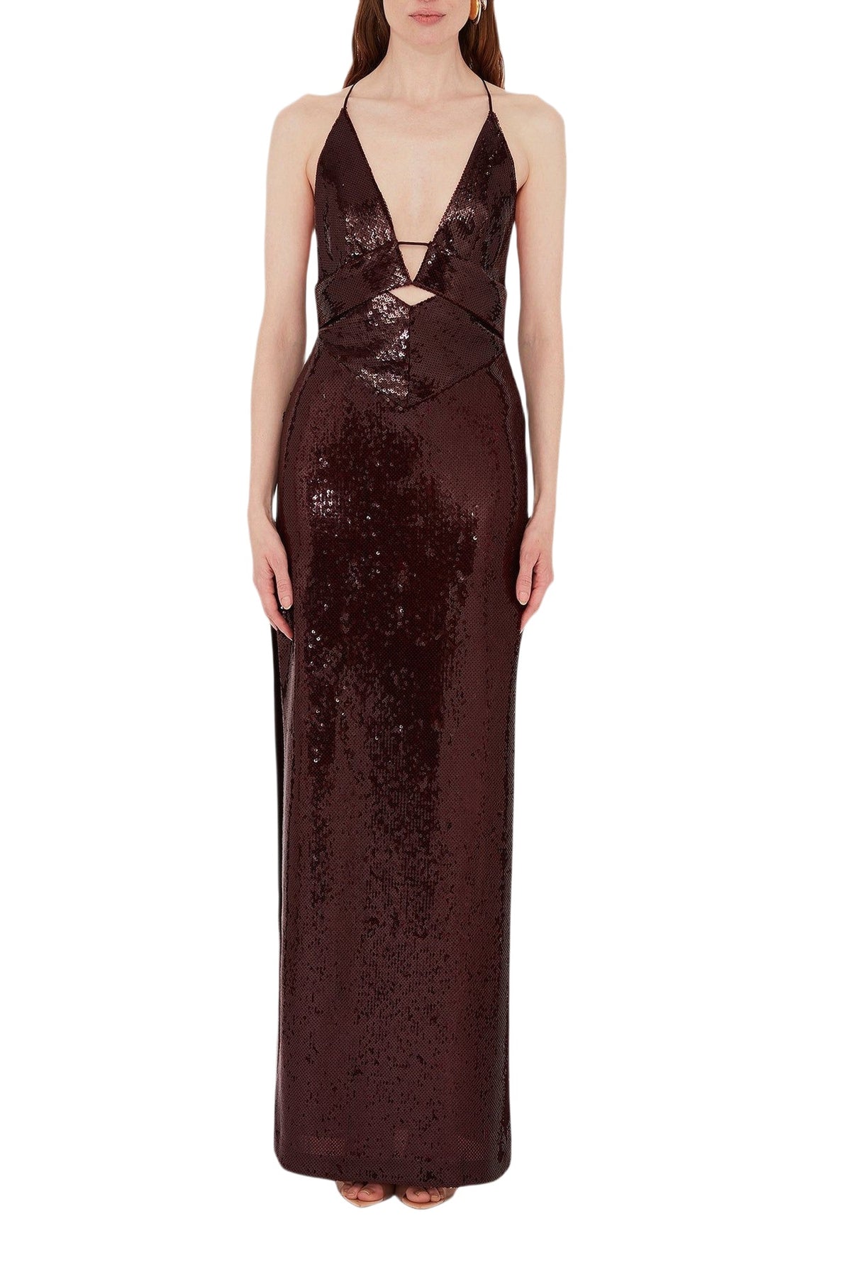 Sequin Prism Dress - Oxblood