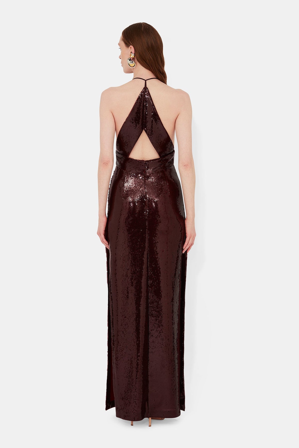 Sequin Prism Dress - Oxblood