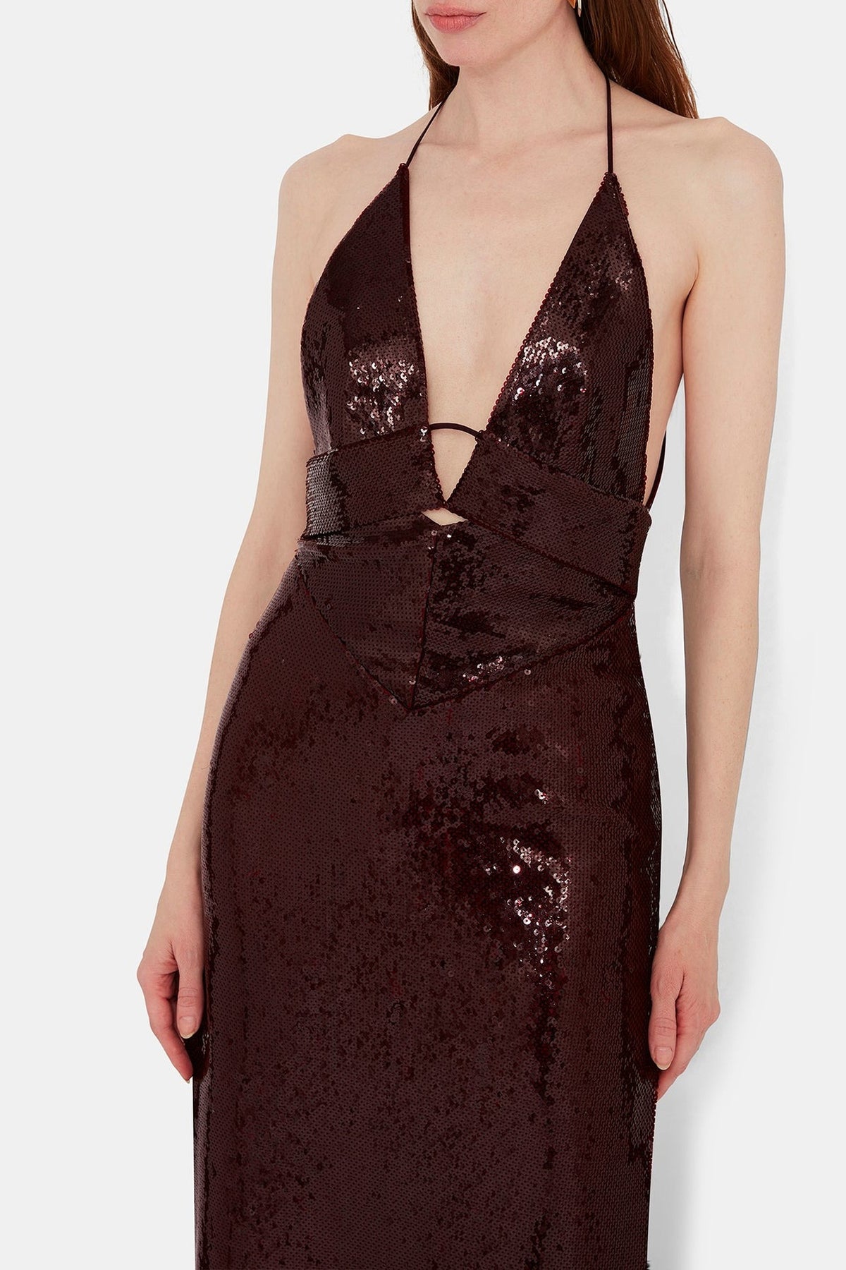 Sequin Prism Dress - Oxblood