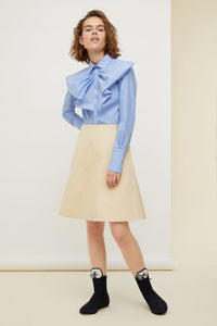 Robe bicolore à col noeud - Vanille & Bleu