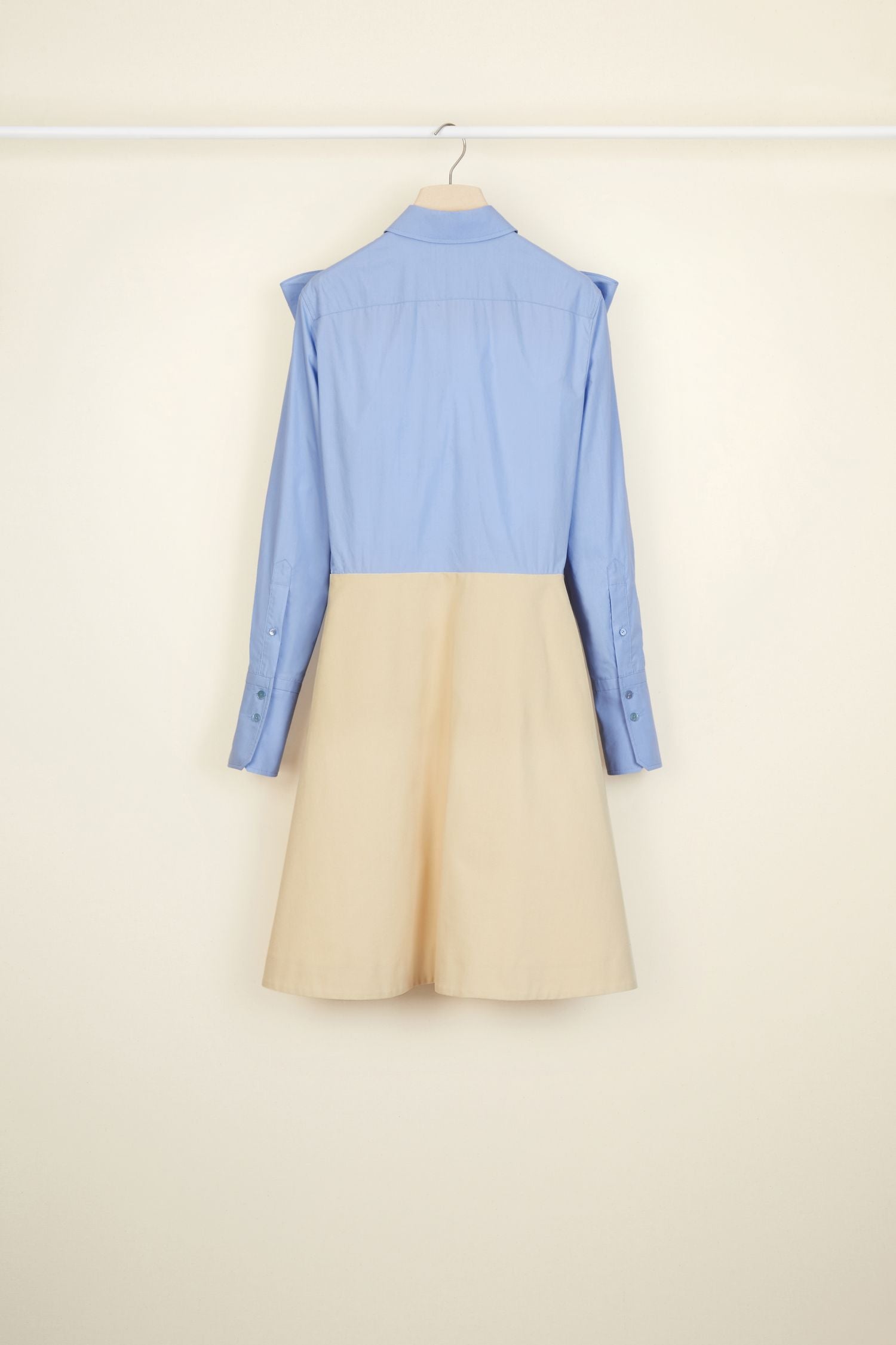 Robe bicolore à col noeud - Vanille & Bleu