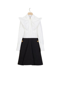 Robe bicolore à col noeud - Noir & Blanc