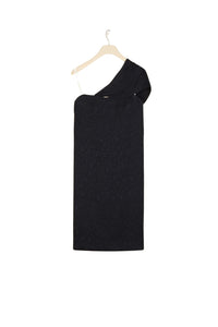 Cloqué off-the-shoulder dress - Black