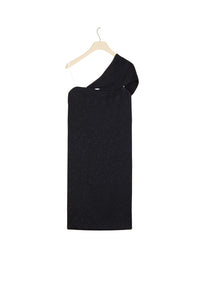 Robe en cloqué à épaule dénudée - Noir