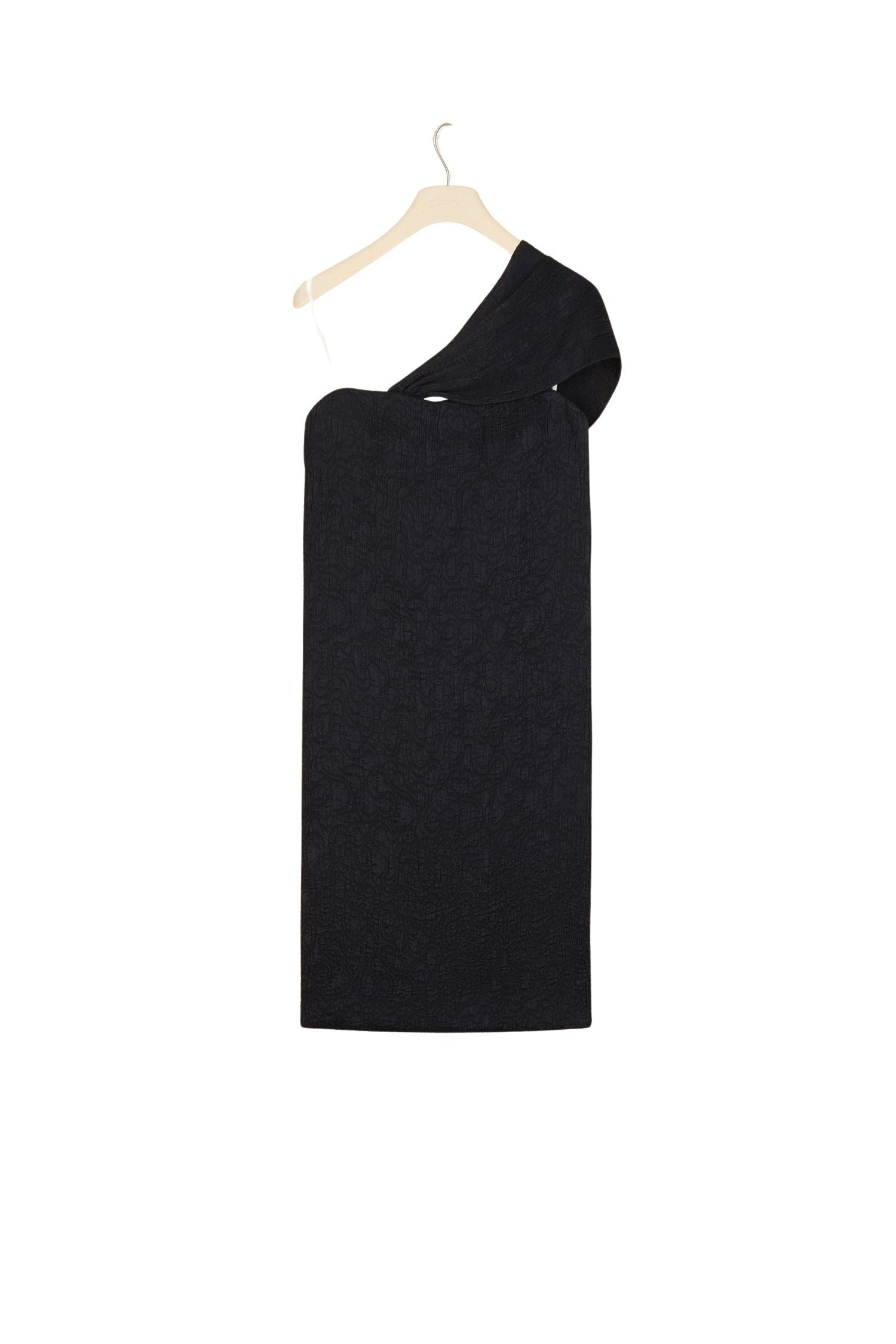 Robe en cloqué à épaule dénudée - Noir