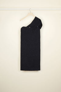 Cloqué off-the-shoulder dress - Black