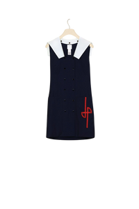 Robe nautique en laine d’été - Bleu Marine