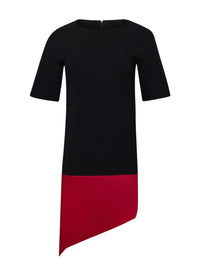 Robe à ourlet diagonal - Black & Red