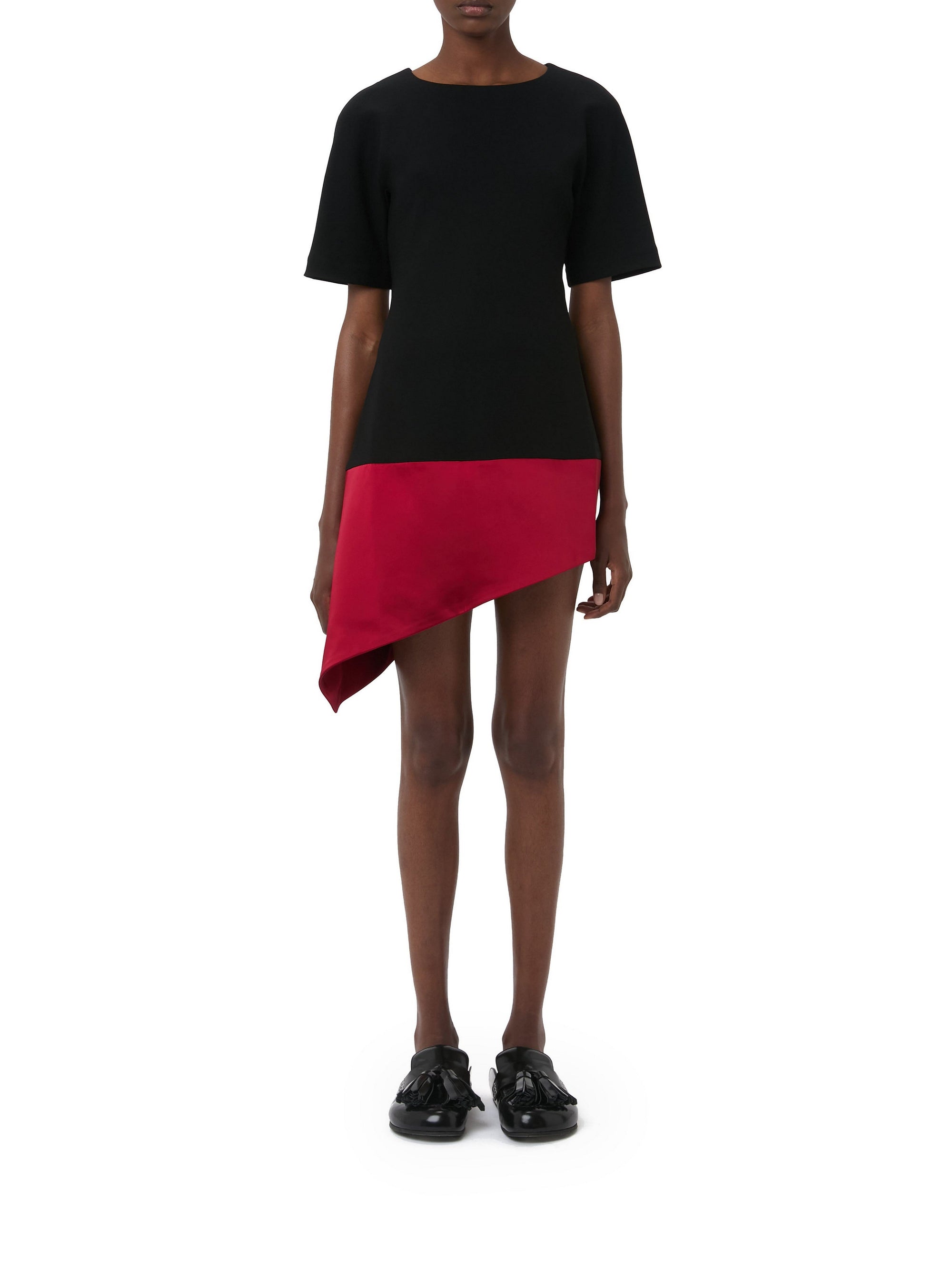Robe à ourlet diagonal - Black & Red