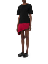Robe à ourlet diagonal - Black & Red