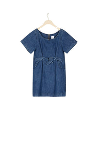 Robe courte à noeuds en denim - Bleu Indigo