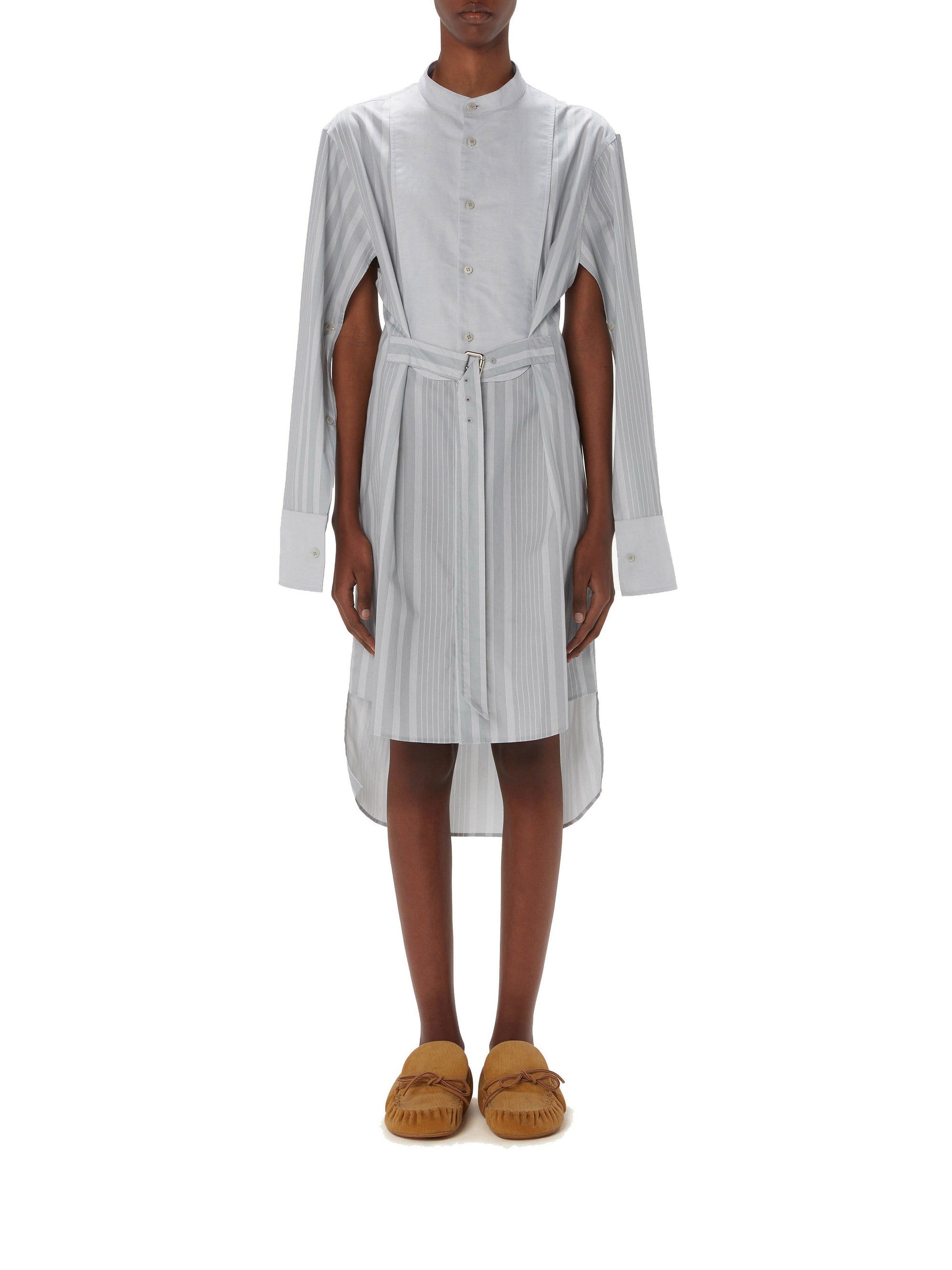 Robe chemise à manches fendues - Light Grey