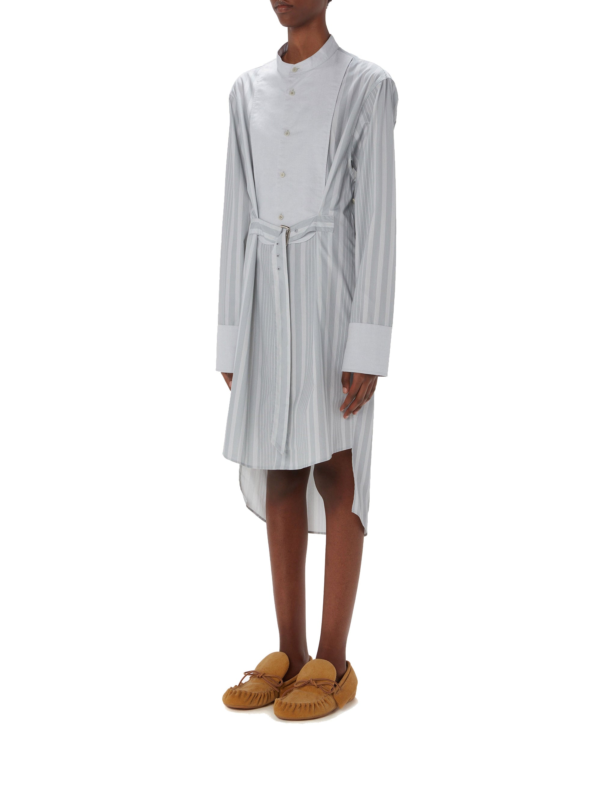 Robe chemise à manches fendues - Light Grey