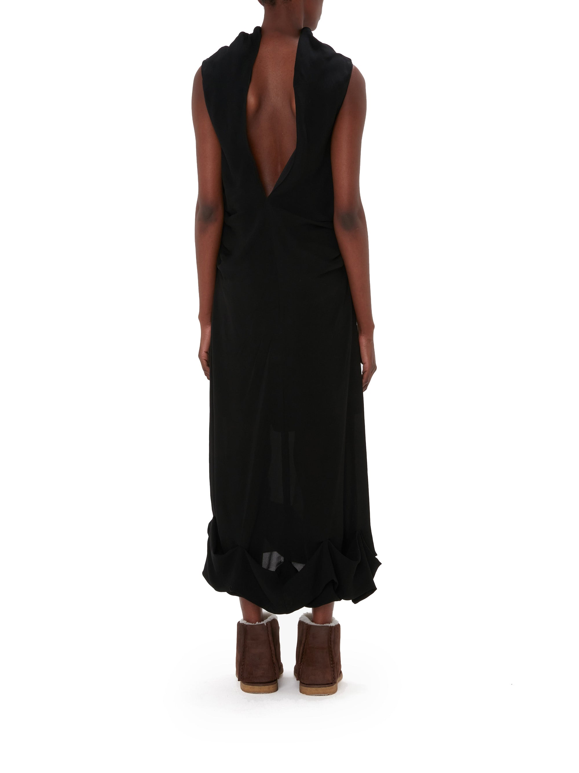 Robe sans manches drapée - Black