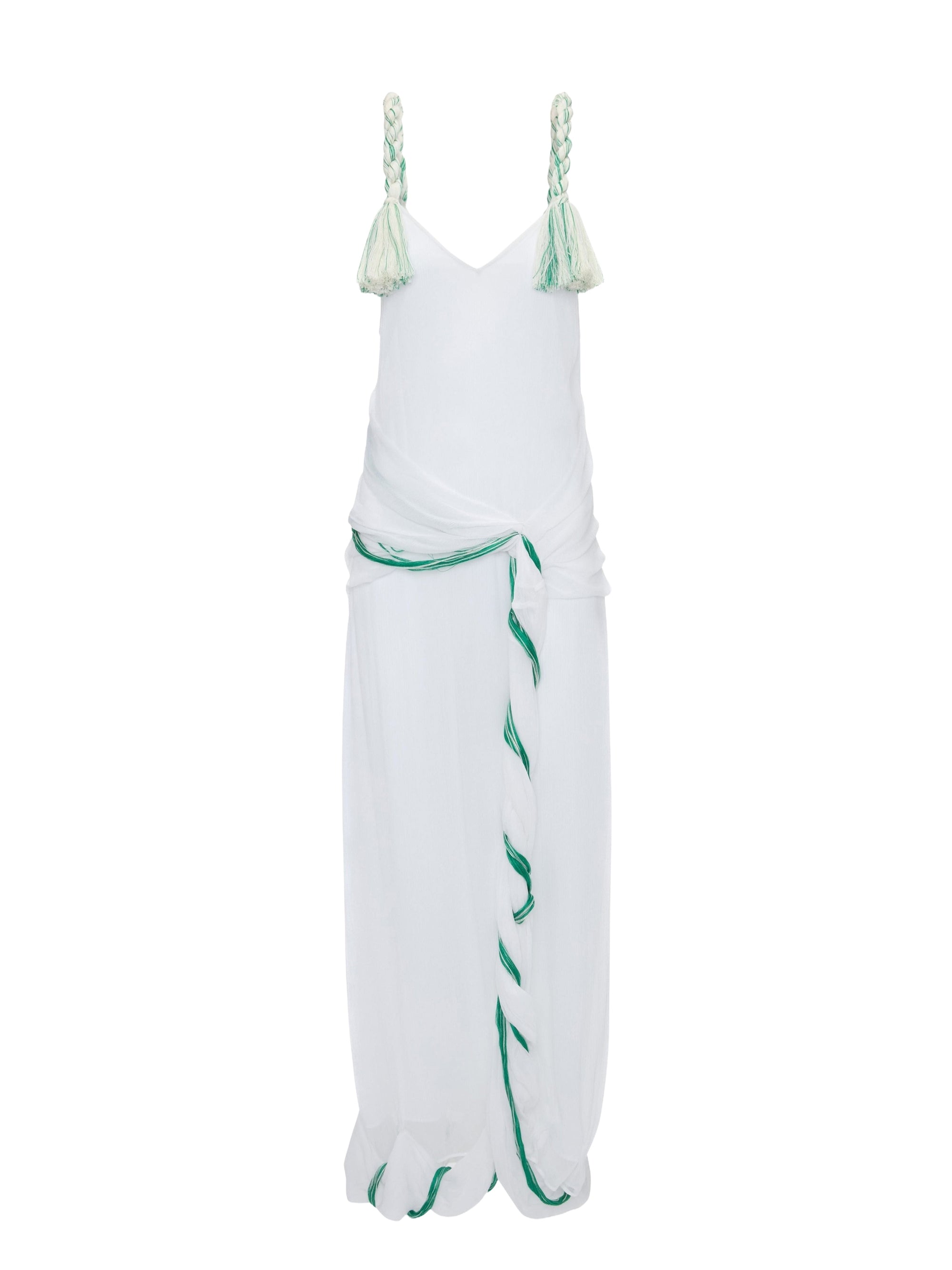 Robe torsadée à bretelles - Off White