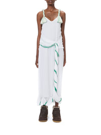 Robe torsadée à bretelles - Off White