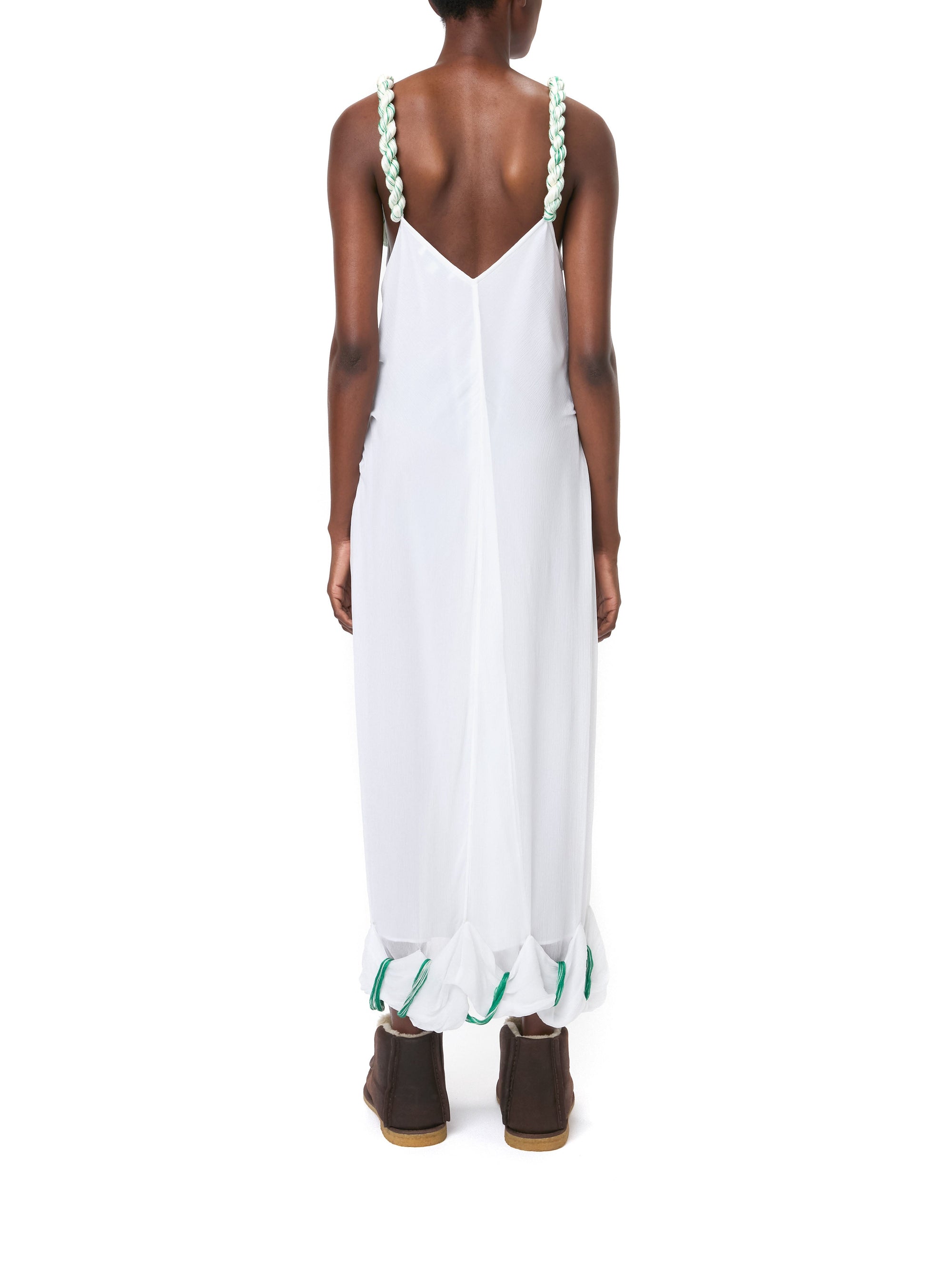 Robe torsadée à bretelles - Off White