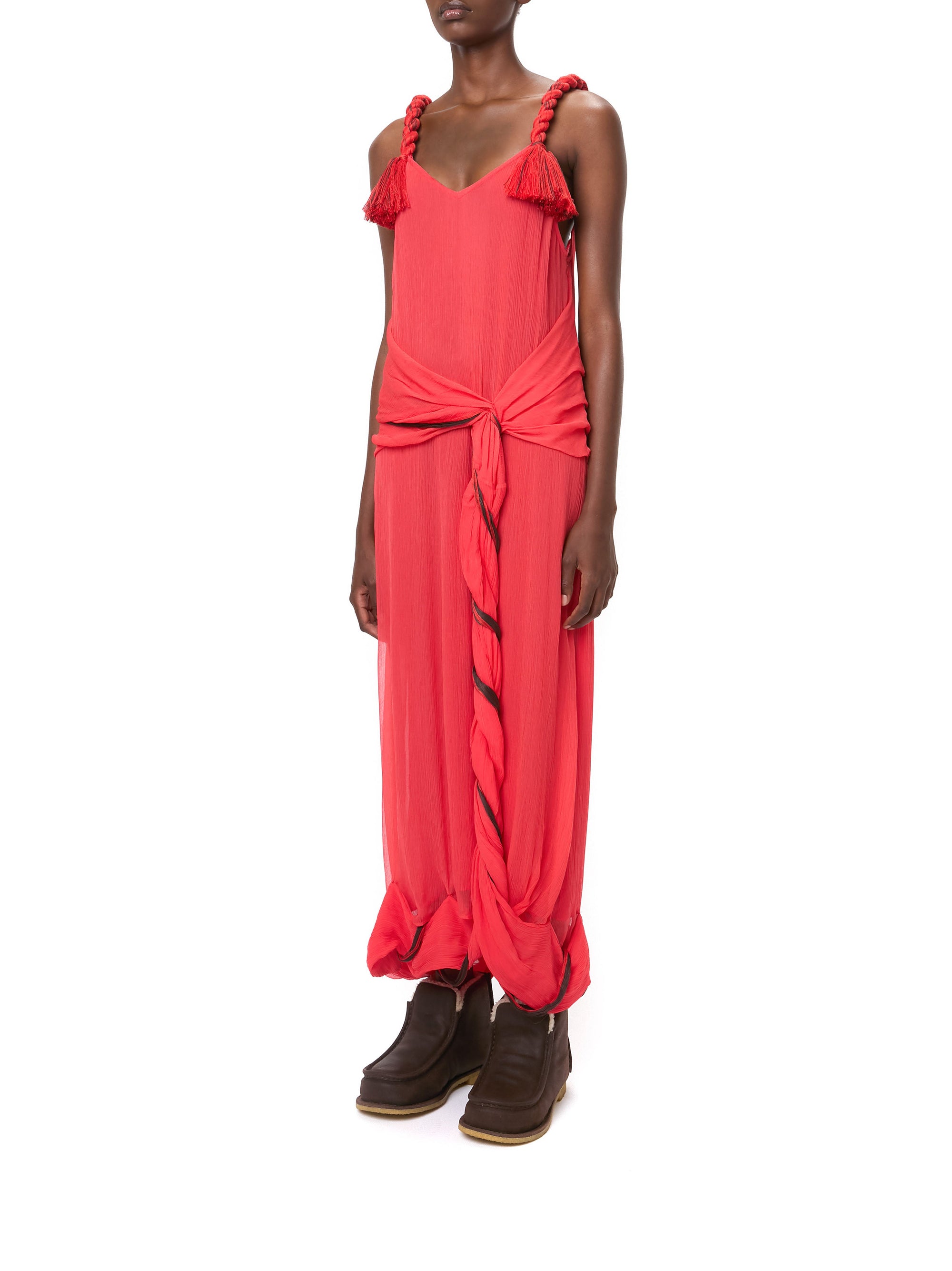 Robe torsadée à bretelles - Red