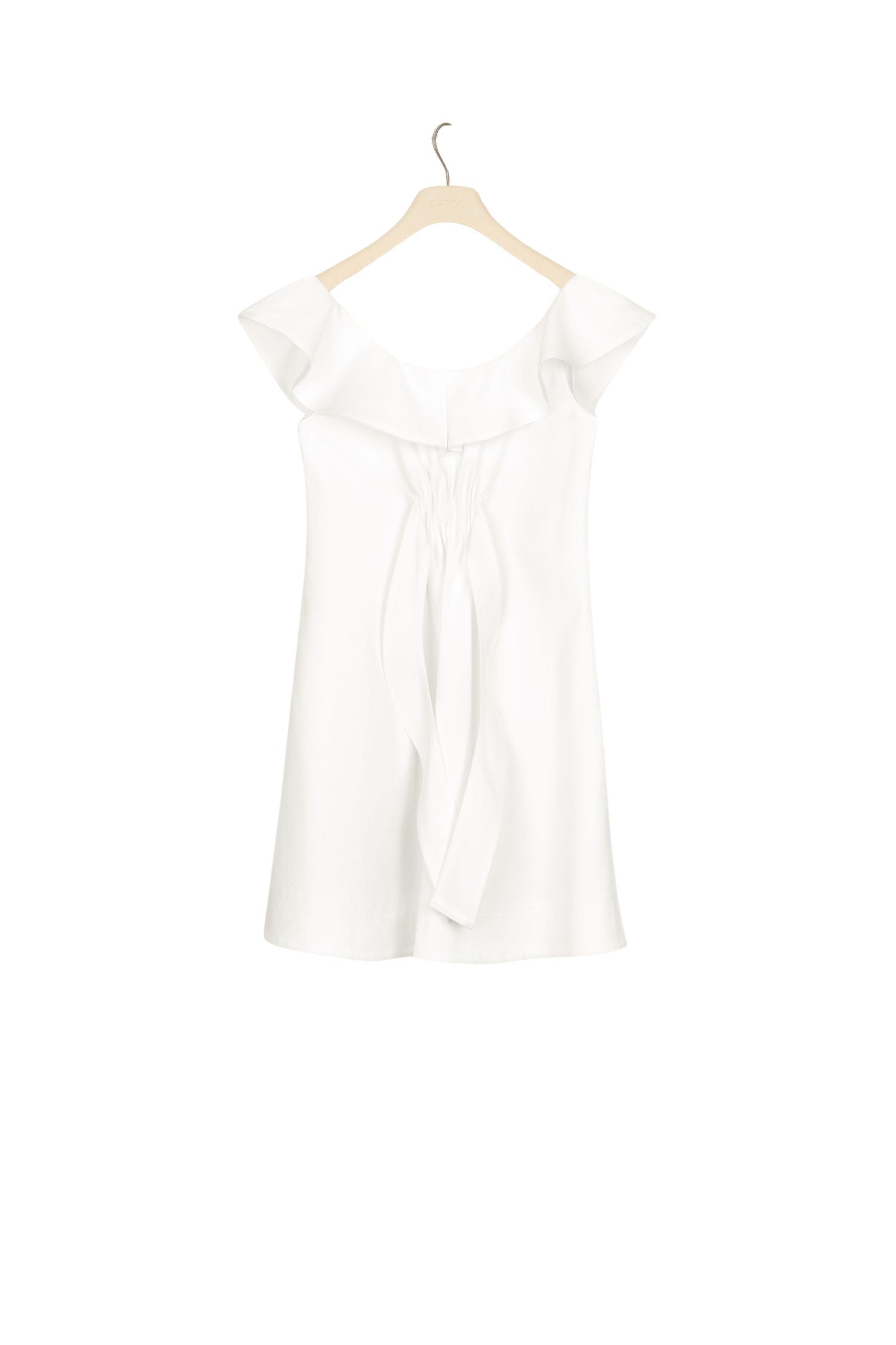 Robe à volants chevronné - Perle