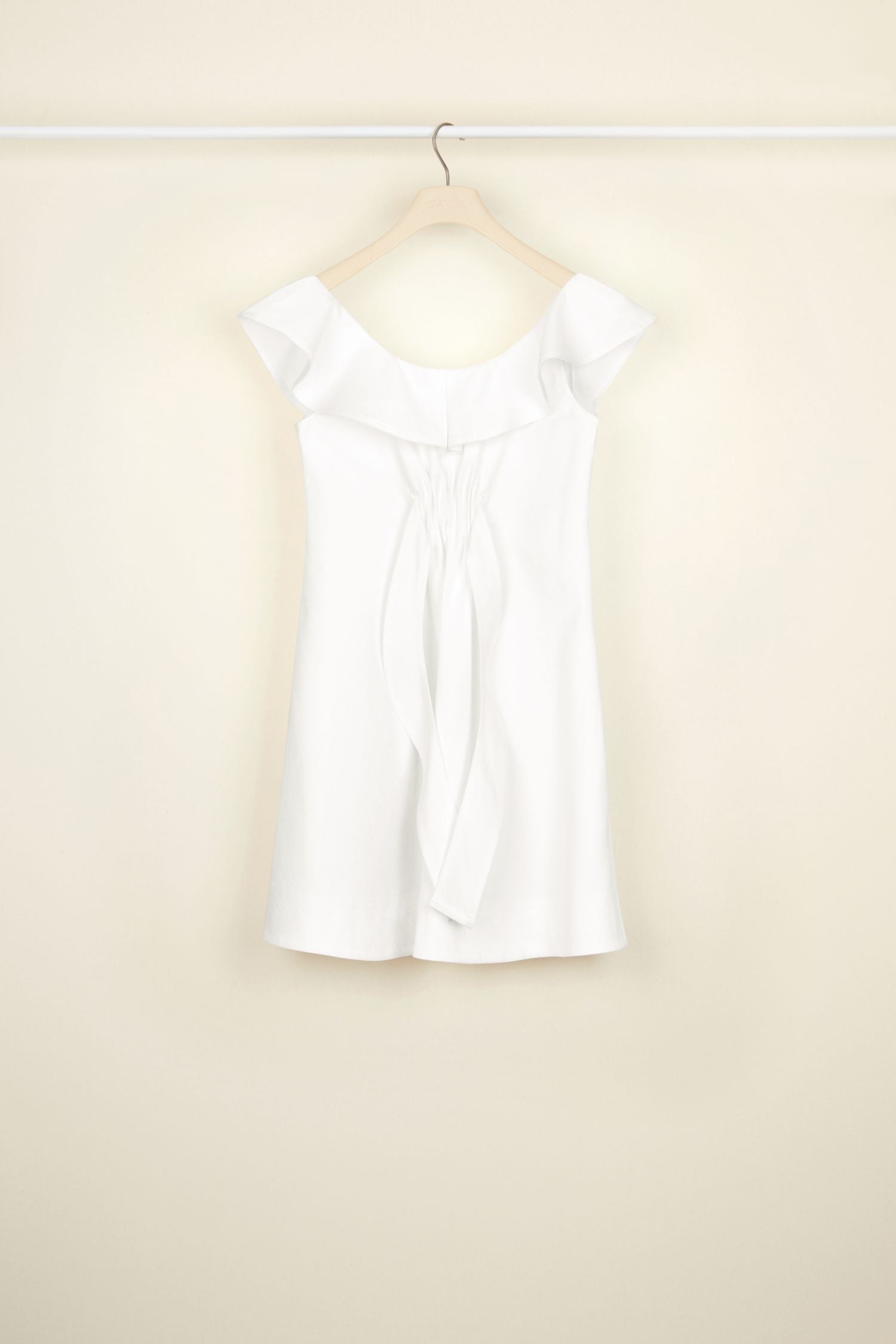 Robe à volants en coton chevronné - Perle