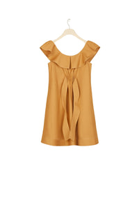 Herringbone cotton dress - Copper