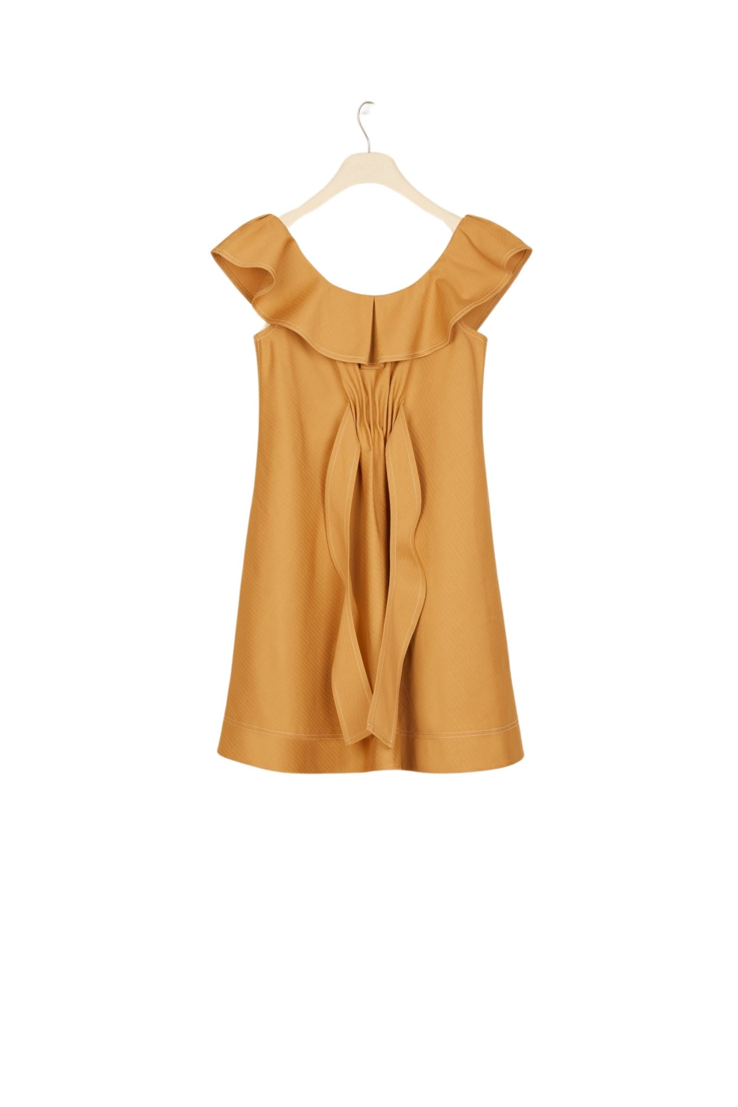 Herringbone cotton dress - Copper