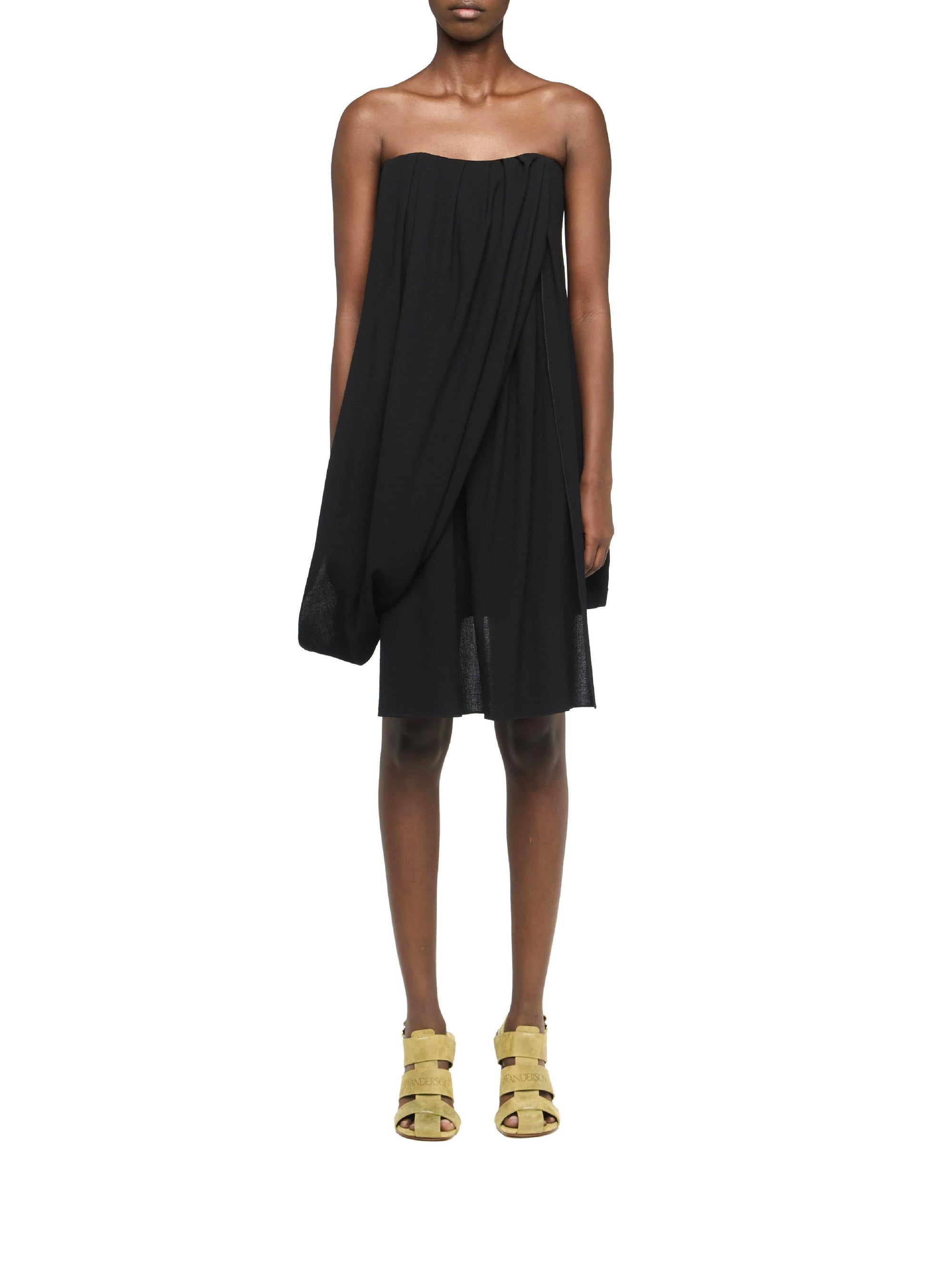 Robe courte bustier en laine - Black