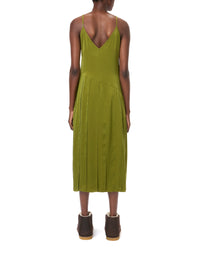 Robe à bretelles et ourlet ruban - Bright Olive