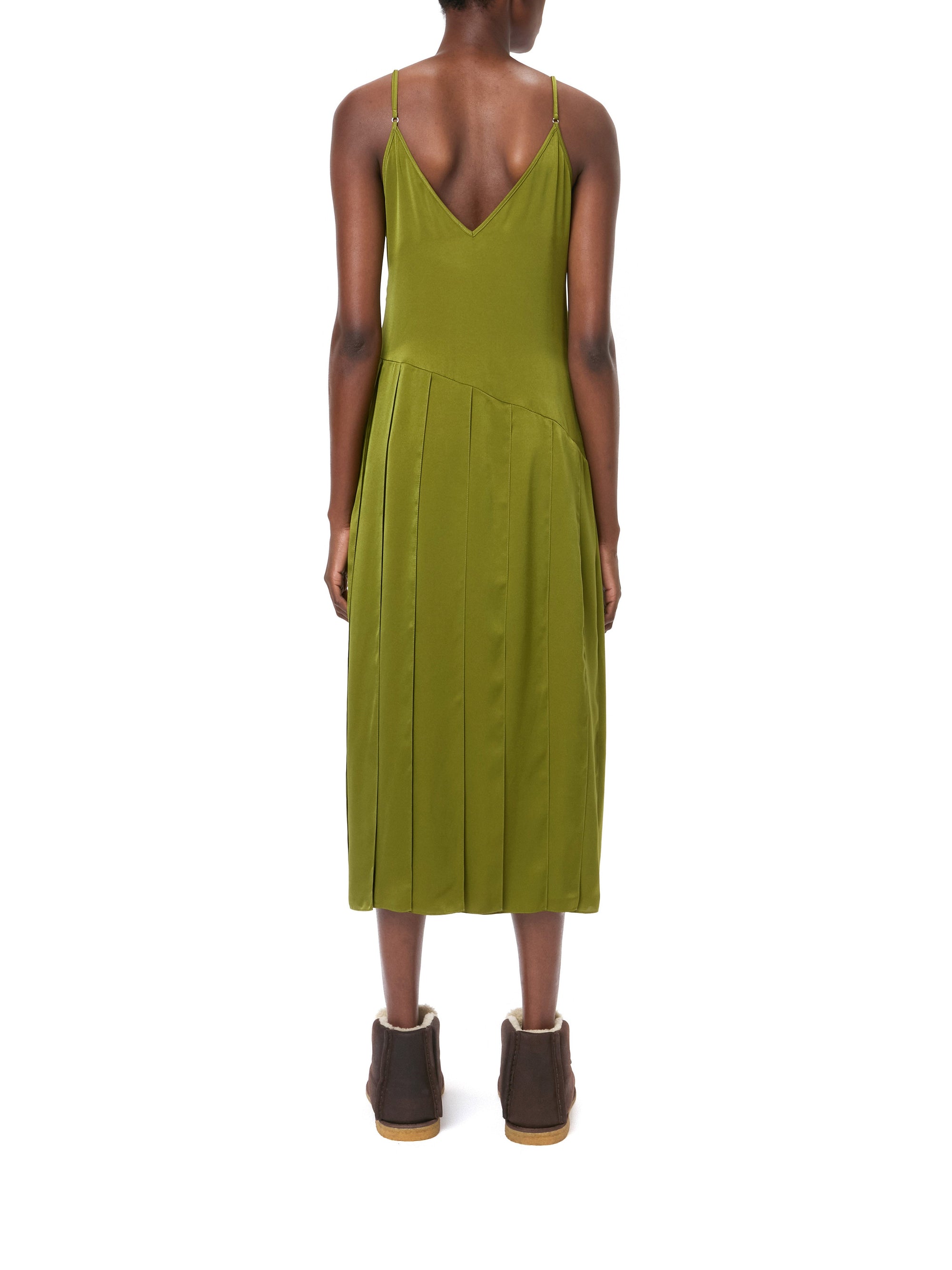Robe à bretelles et ourlet ruban - Bright Olive