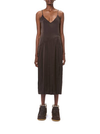 Robe à bretelles et ourlet ruban - Chocolate Brown