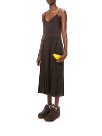 Robe à bretelles et ourlet ruban - Chocolate Brown