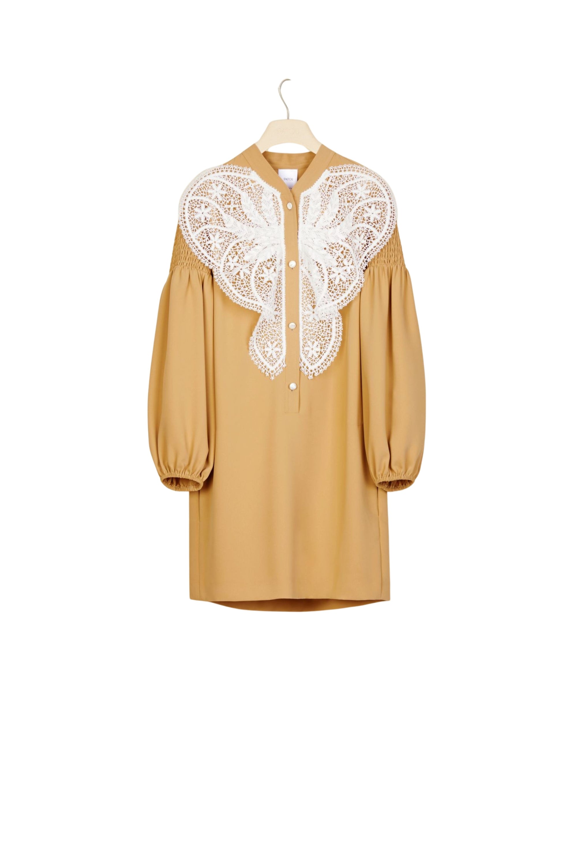 Lace bib dress - Sand