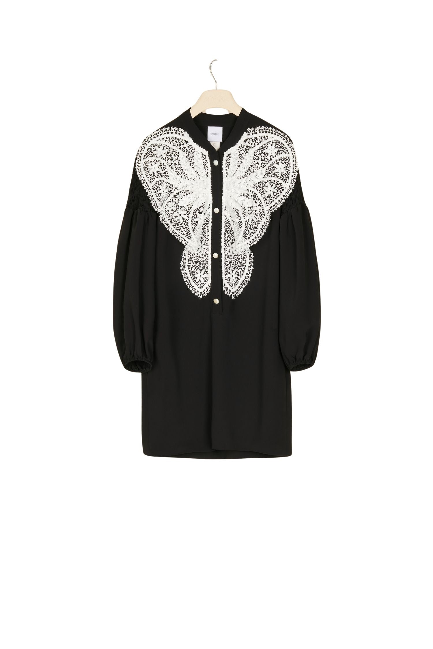 Robe à plastron en dentelle - Noir