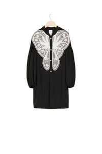 Lace bib dress - Black