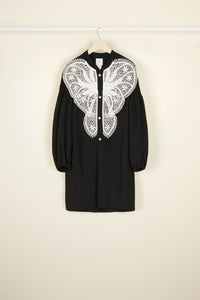 Lace bib dress - Black
