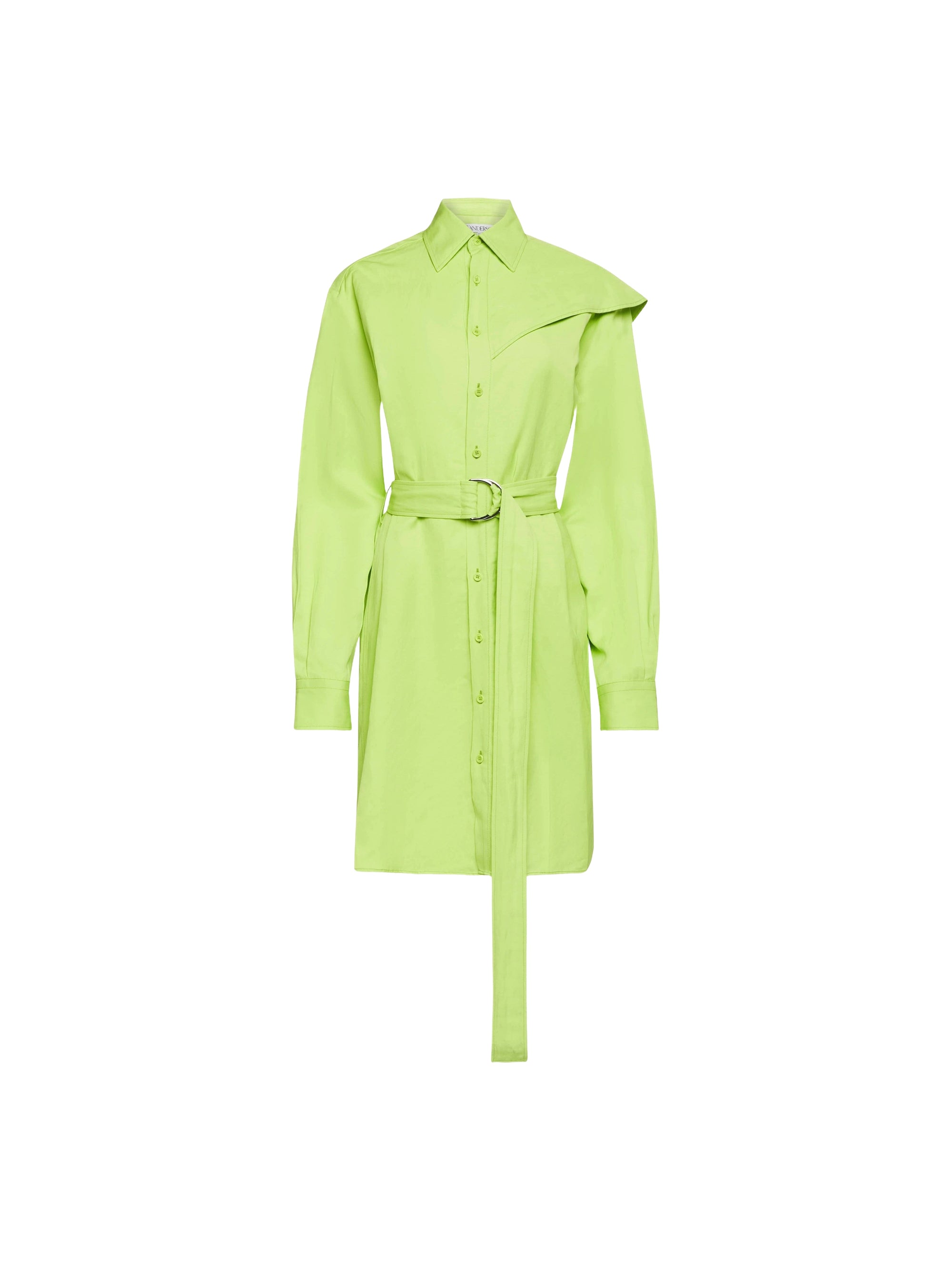 Robe Chemise À Cape Et Drapé Sur Les Épaules - Lime