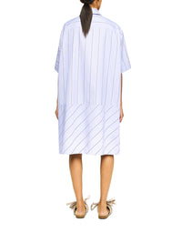 Robe Chemise À Manches Courtes Et Ourlet Échalonné - Glacier Blue