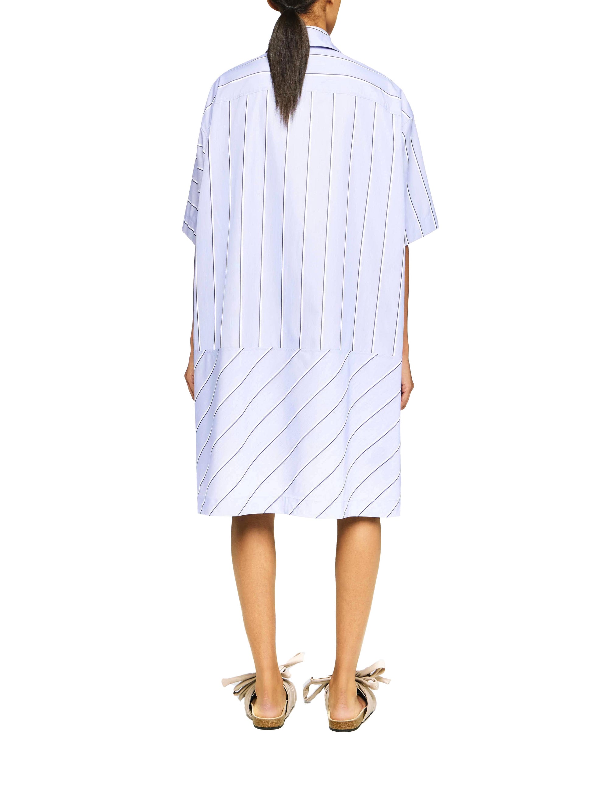 Robe Chemise À Manches Courtes Et Ourlet Échalonné - Glacier Blue